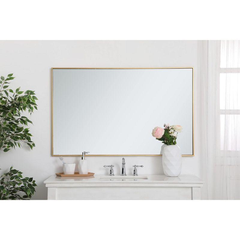 Elegant Lighting Metal frame rectangle mirror 30 inch in Brass