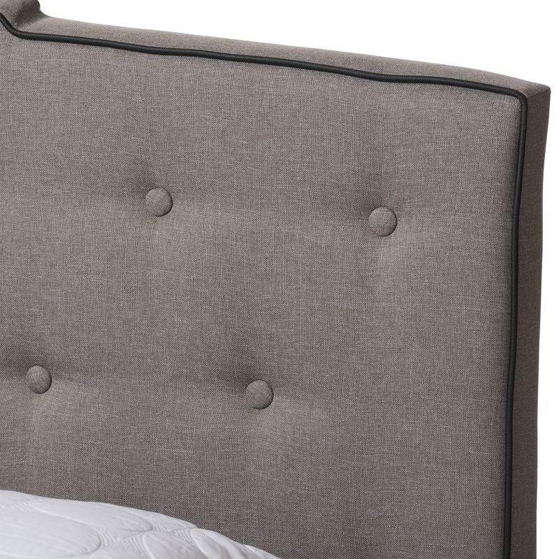 Vivienne Modern and Contemporary Fabric Upholstered Bed Light Gray - Baxton Studio