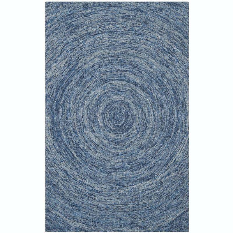 Ikat IKT633 Hand Tufted Area Rug - Dark Blue/Multi - 4'x6' - Safavieh