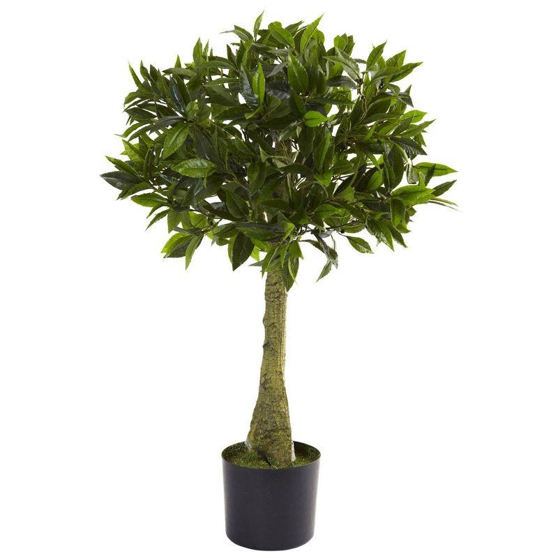 Nearly Natural 3-ft Bay Leaf Topiary UV Resistant (Indoor/Outdoor)