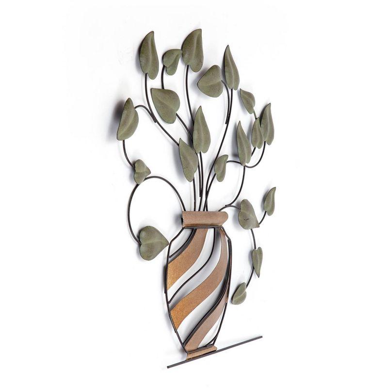 Brewster Betel Botanical Metal Wall Art: Iron Construction, 30" Height, Contemporary Style, Dry Dust Care, Vertical Orientation