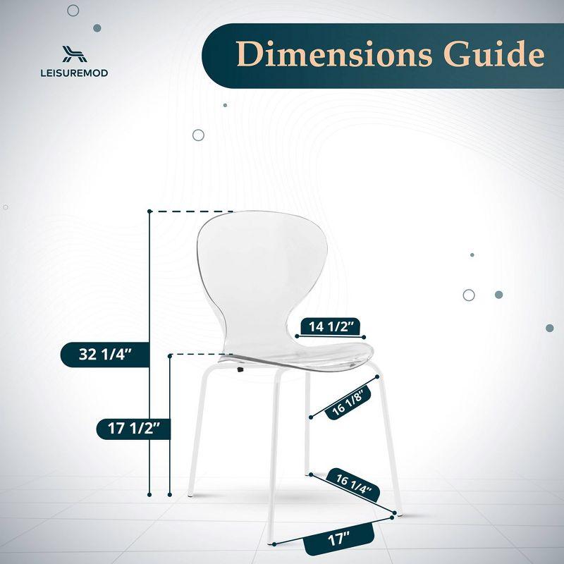 Ivy Bronx Edenfield Dining Chair with Curved Back and Waterfall Edge Seat White Powder-Coated Metal Legs
