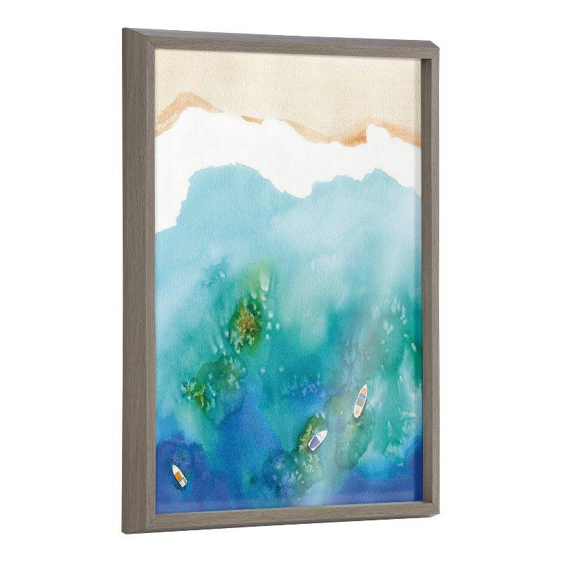 18" x 24" Blake Voyage Framed Printed Glass by Janet Meinke-Lau - Kate & Laurel: Coastal Nautical Decor, Modern Wall Art