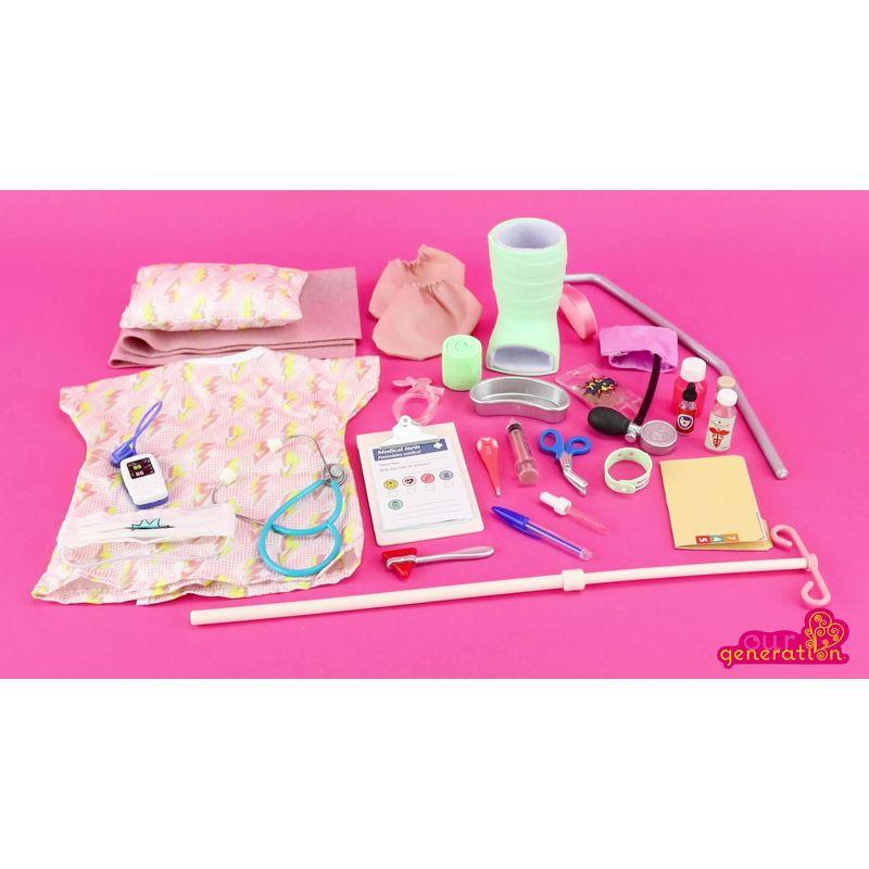 Our Generation Adjustable Hospital Bed & Doctor Set for 18" Dolls - Get Well Bed