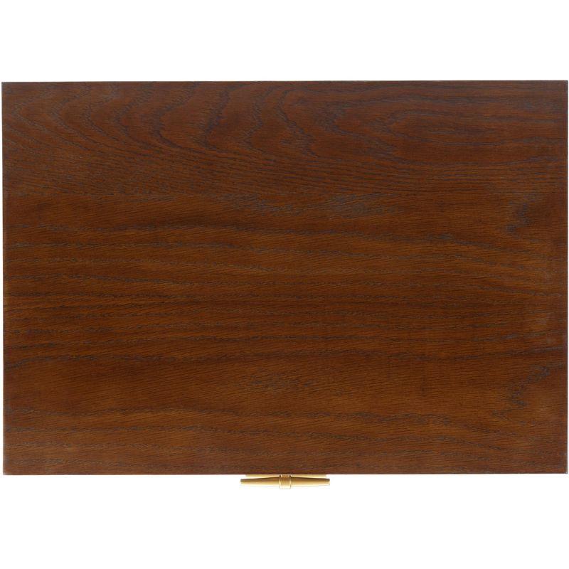 Fenno 2 Drawer Nightstand - Walnut/Brass - Safavieh.