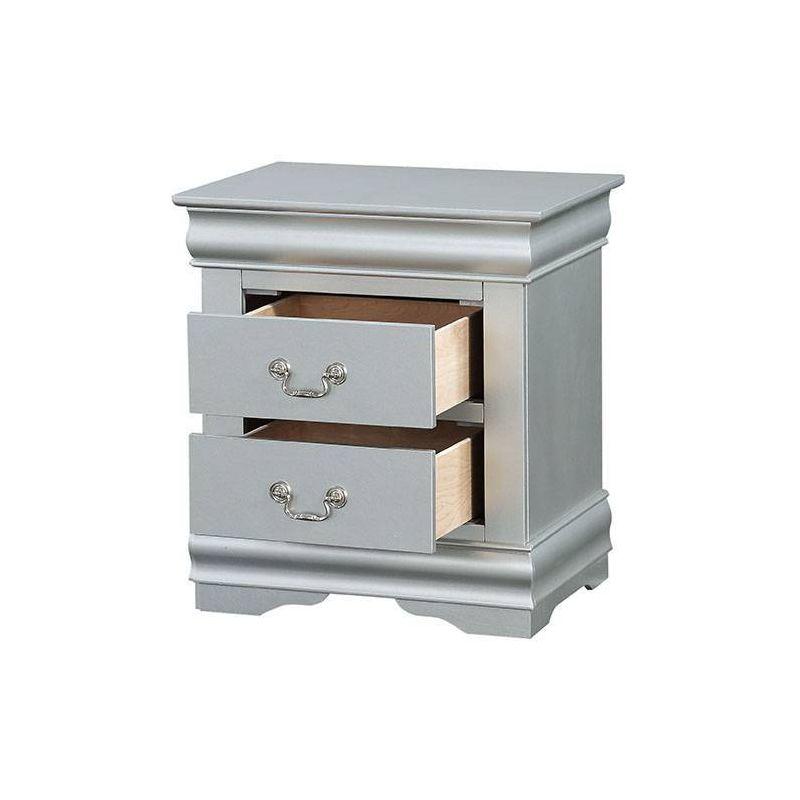 Acme Furniture Louis Philippe III Nightstand Platinum Finish