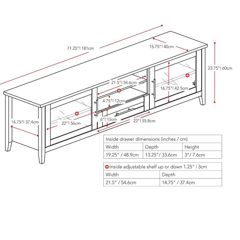 Jackson 71" Black Wood Grain TV Stand with Cabinets