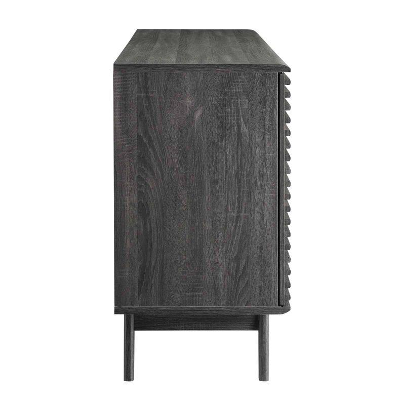 63" Render Sideboard Buffet Table or TV Stand Charcoal - Modway: Mid-Century Modern, Media Storage