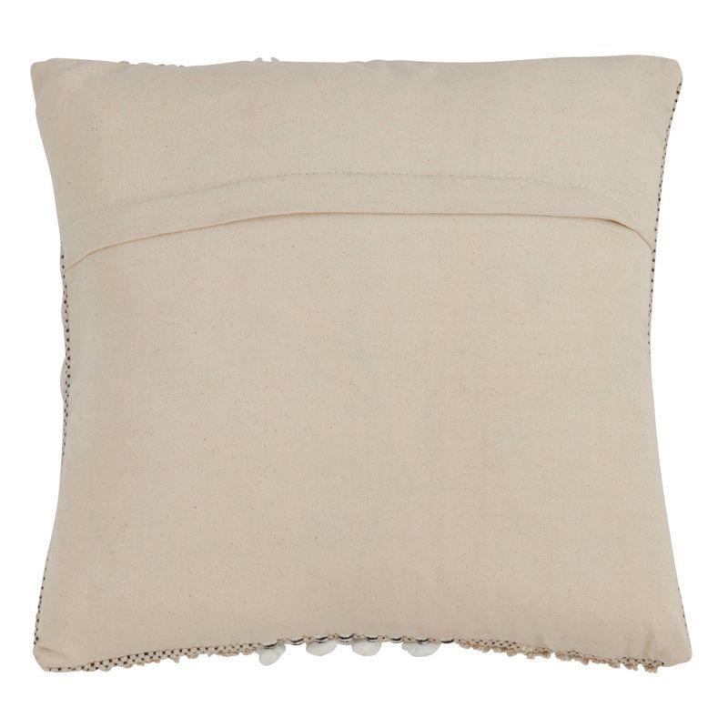 18" Natural Cotton Moroccan Throw Pillow with Cross Design