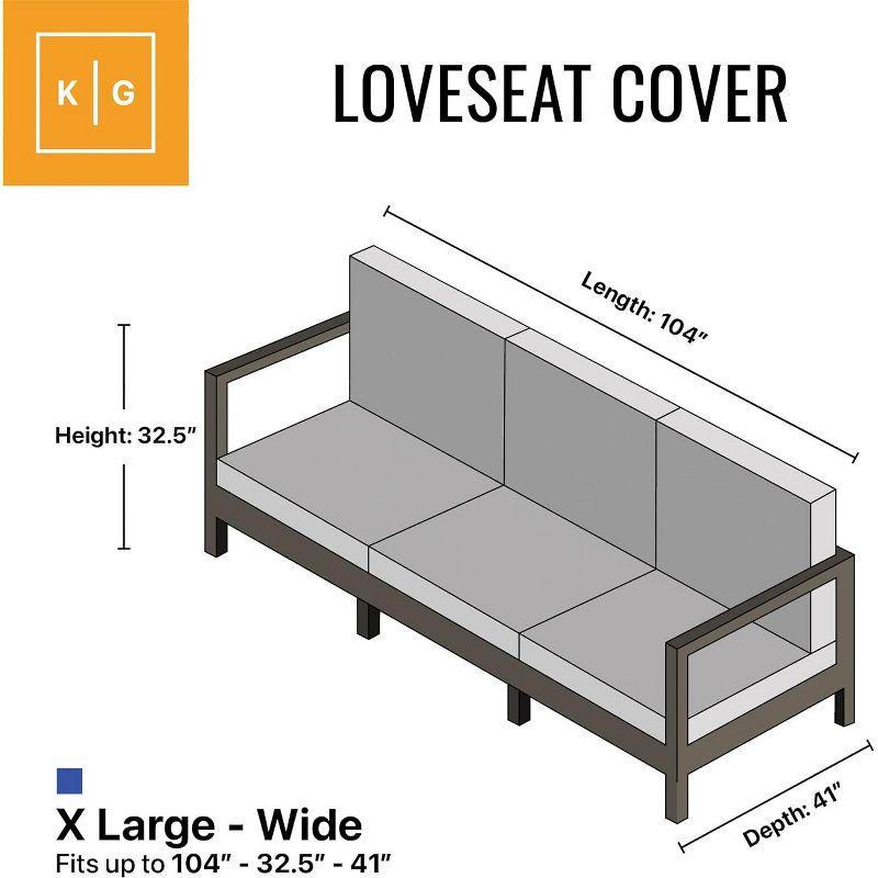 Love Seat Outdoor Furniture Weatherproof Cover - 104" x 32.5" x 41" - Brown