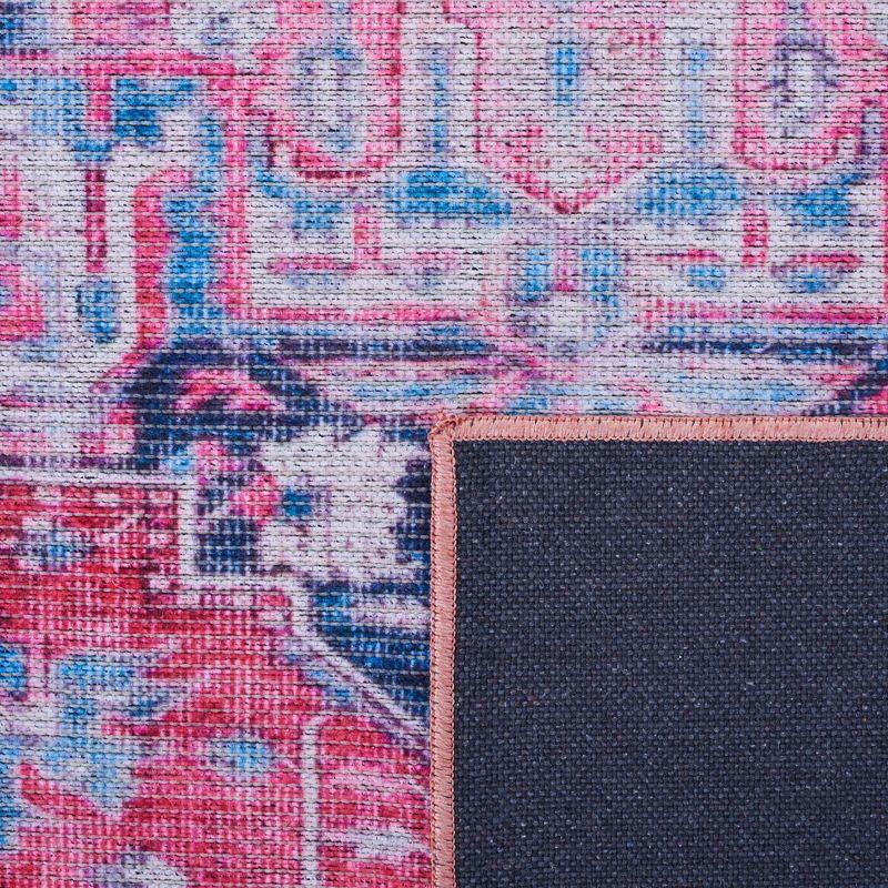 Serapi SEP389 Power Loomed Machine Washable Skid-Resistant Indoor Area Rug - Navy/Red - 6'7"x9' - Safavieh