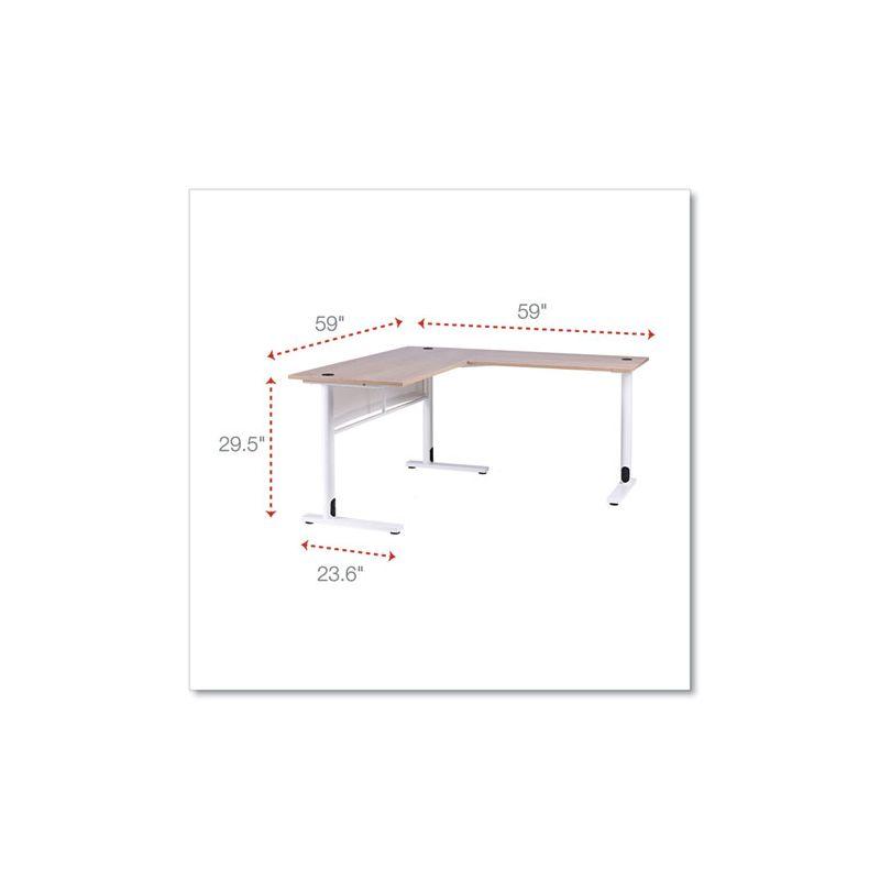 L-Shaped Metal Base Writing Desk