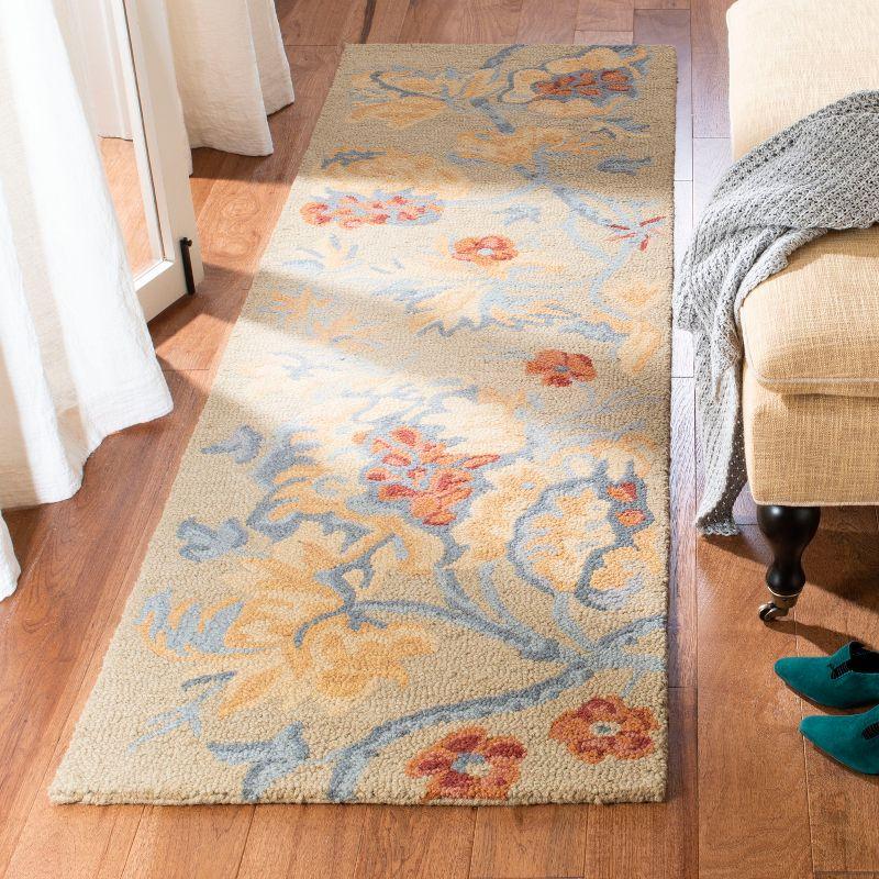 Blossom BLM922 Hand Hooked Runner Rug - Beige/Multi - 2'3"x6' - Safavieh.