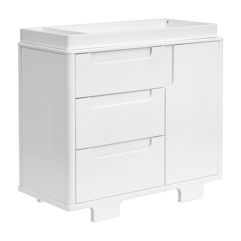 Yuzu Modern White 3-Drawer Dresser with Changing Tray