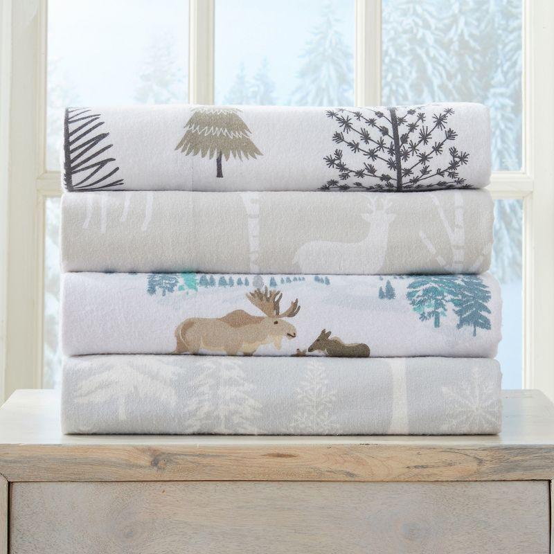 Market & Place Turkish Cotton Flannel Printed Sheet Set