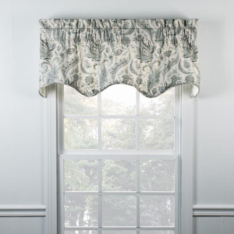 Mist Blue Paisley Rod Pocket Light Filtering Valance