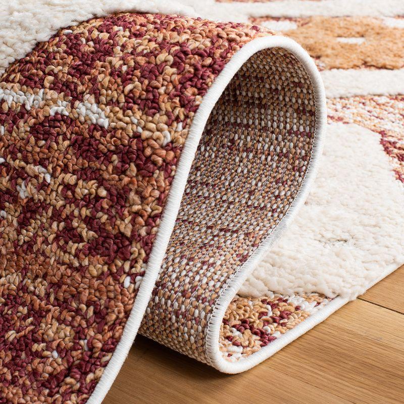 Moroccan Tassel Shag MTS664 Power Loomed Indoor Area Rug - Rust/Ivory - 6'7"x6'7" - Safavieh