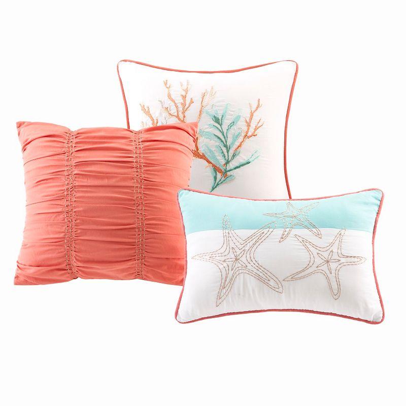 California King Coral Cotton Coastal Comforter Set