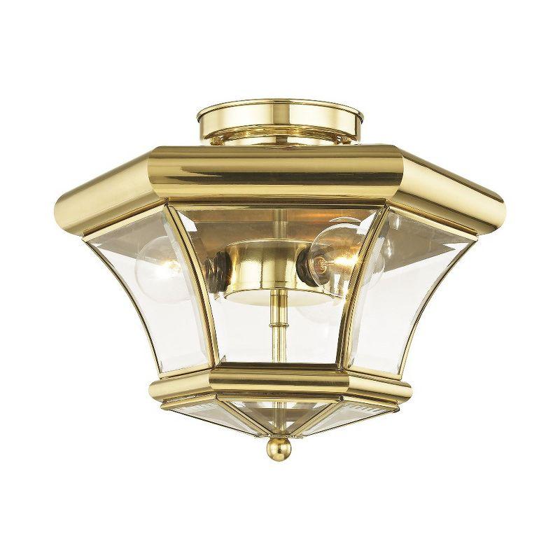 Livex Lighting Monterey 3 - Light Flush Mount in  Polished Brass