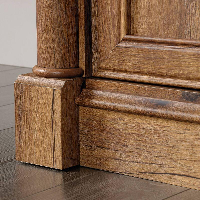 Palladia Computer Desk and Hutch Vintage Oak - Sauder: Home Office Workstation, Easy Glide Drawer
