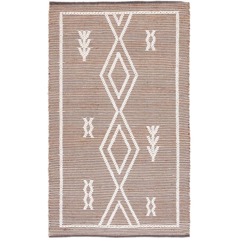 Natural Fiber NFB376 Flat Weave Indoor Area Rug - Natural/Ivory - 4'x6' - Safavieh