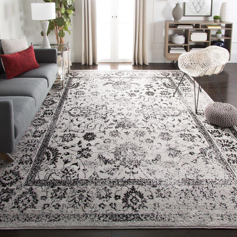 Elysian Grey & Black Oriental Synthetic Rug 10' x 14' - Easy Care