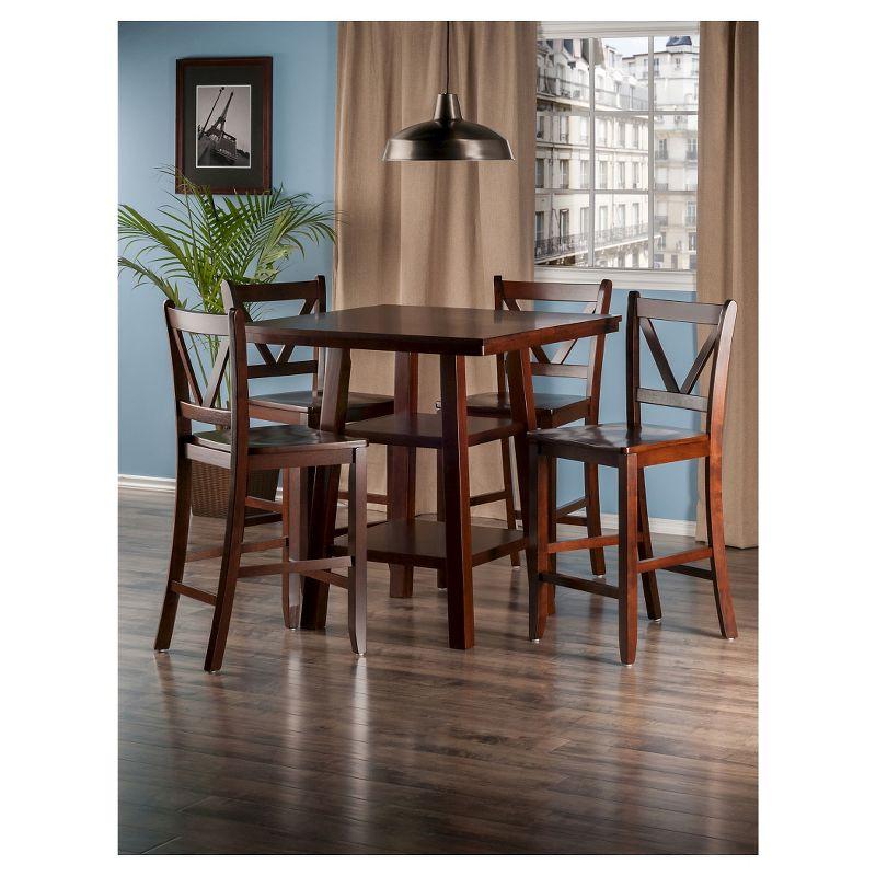 5pc Orlando Counter Height Dining Sets with Storage & Cushion Stools - Winsome