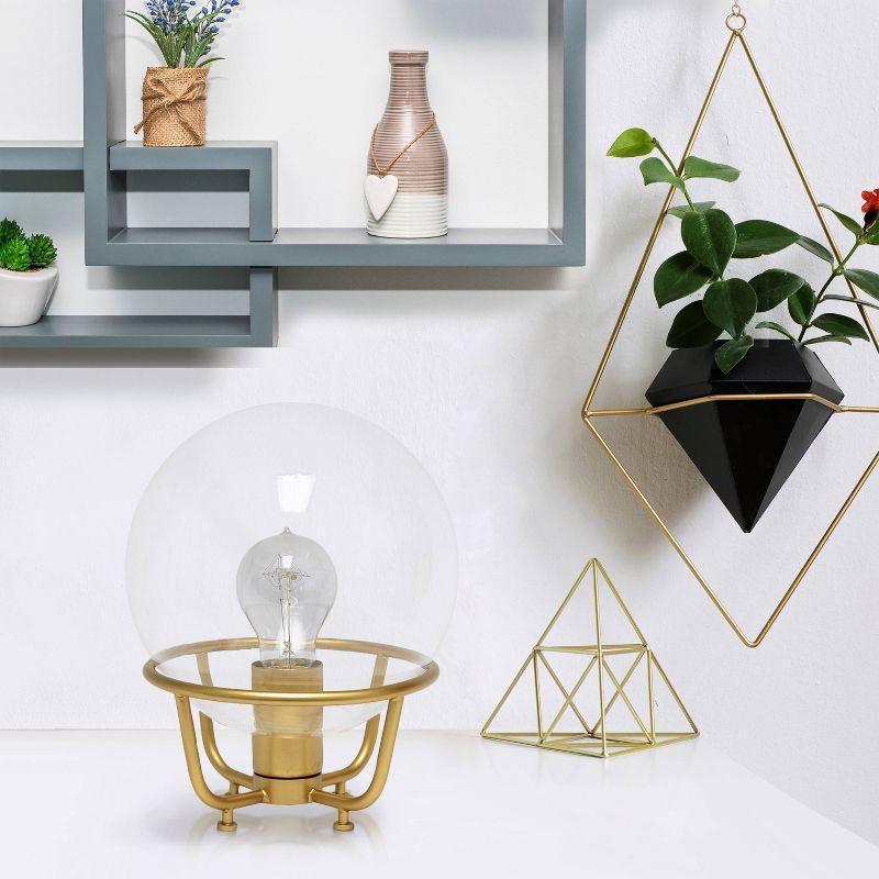 Old World Globe Glass Table Lamp Matte Gold - Lalia Home: Small, Industrial Look, No Assembly Required