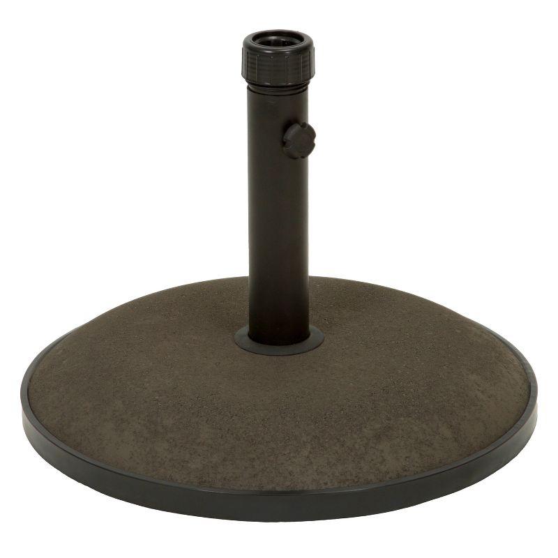 55 lb Brown and Black Concrete and Iron Patio Umbrella Base