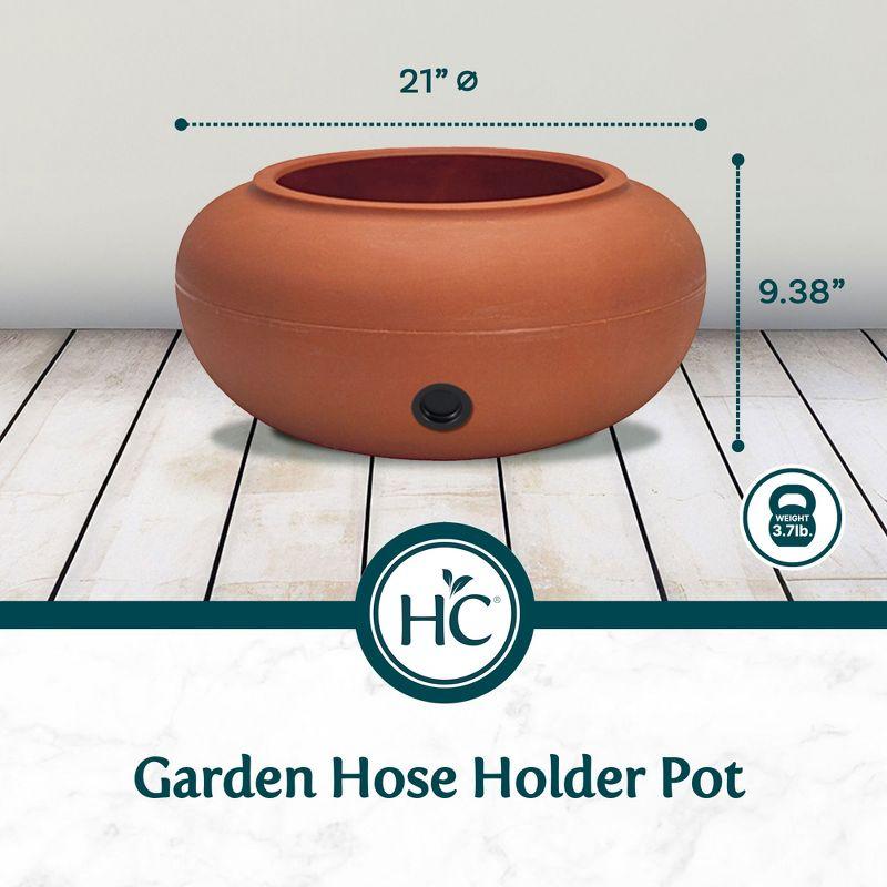 The HC Companies 21 Inch Garden Hose Holder Pot for 75 to 100 Ft Hoses