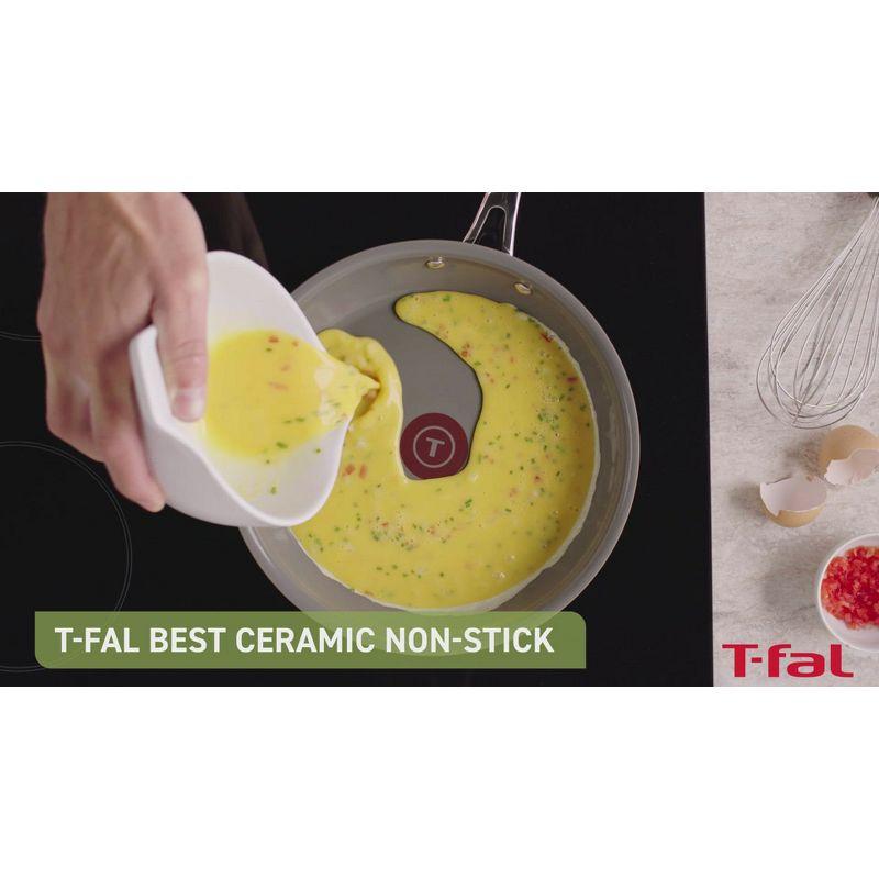 T-Fal 12pc Simply Cook Ceramic Cookware Set Beige: Nonstick Pots & Pans, Tempered Glass Lids, Ergonomic Handles
