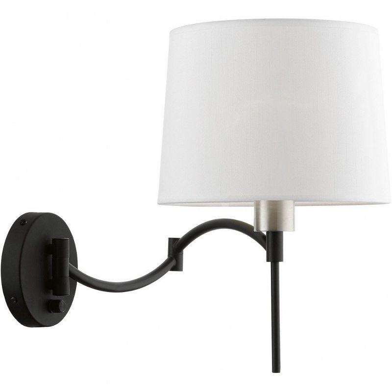 Livex Lighting 1 - Light Wall Light in  Black/Brushed Nickel