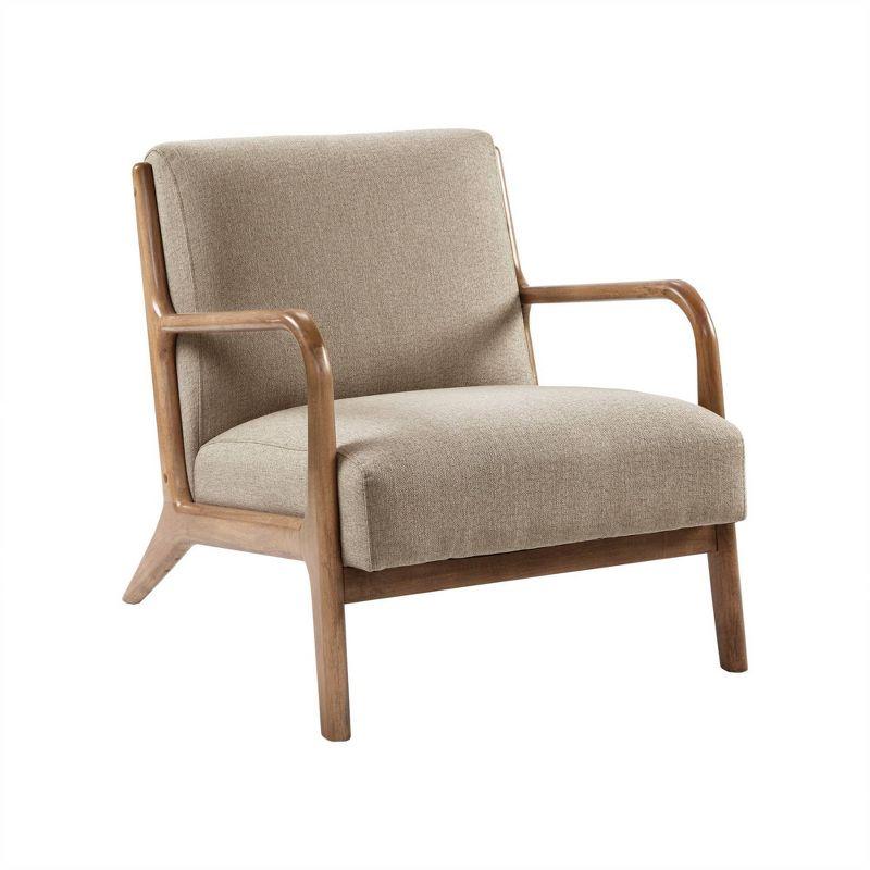 Ink+Ivy Novak Lounge Chair Taupe: Mid-Century Modern, Polyester Upholstery, Rubberwood Frame