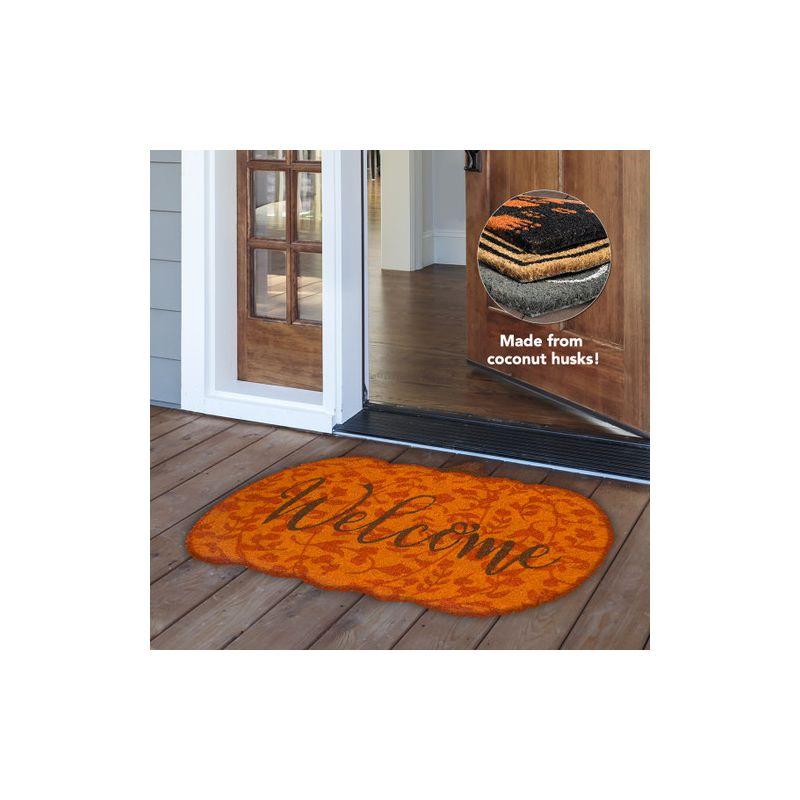 Briarwood Lane Coir Doormat 30x18 Welcome Pumpkin Fall Natural Fiber For Fall Coir Doormat