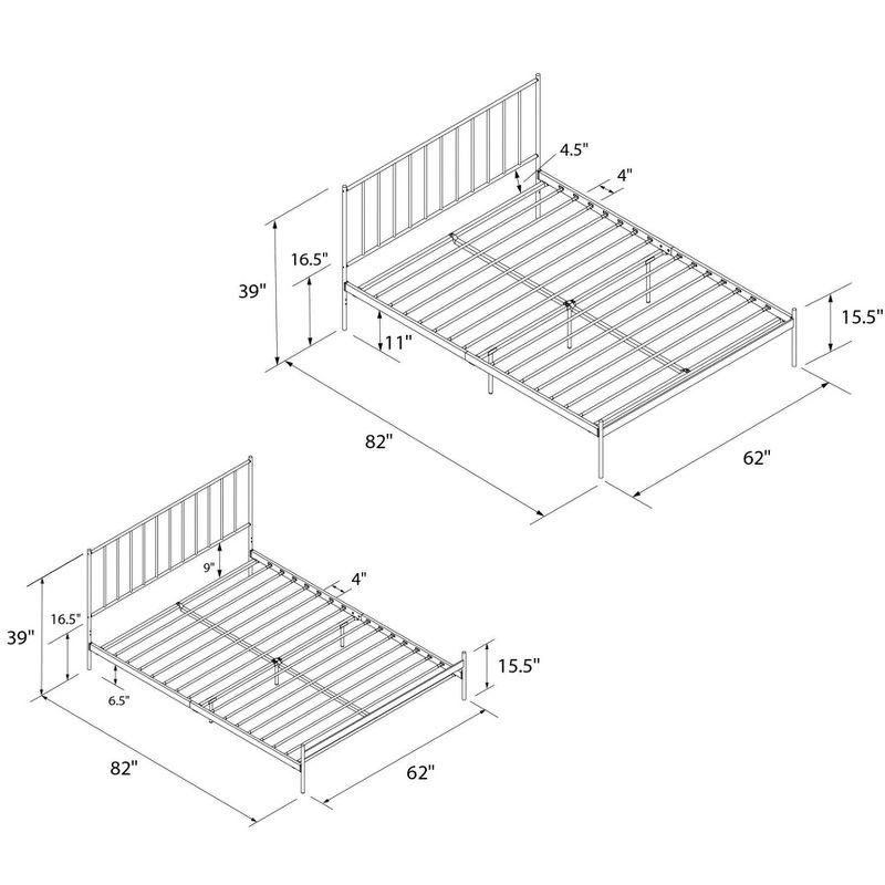 RealRooms Ares Adjustable Height Metal Bed