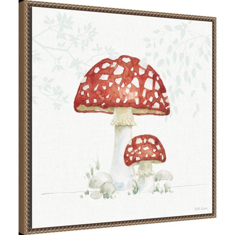 Amanti Art Woodland Love Red Mushroom by Beth Grove Framed Canvas Wall Art