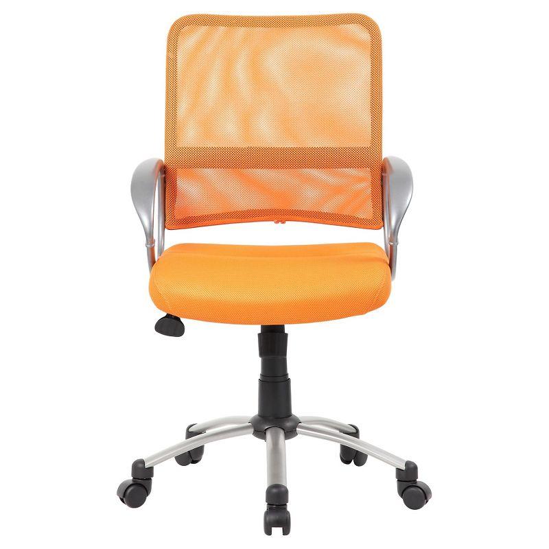 Ergonomic Orange Mesh Task Chair with Pewter Metal Base