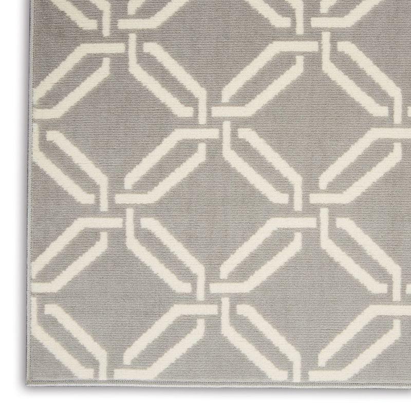 Nourison Jubilant 5'3" x 7'3" (5' x 7') Grey Area Rug Eclectic Retro Trellis by Nourison