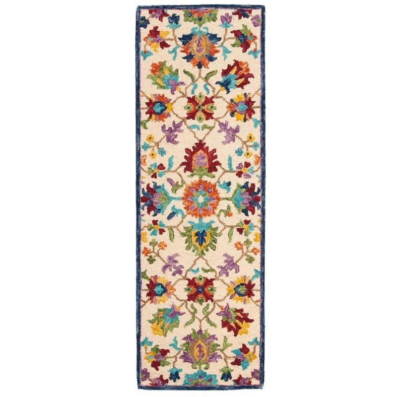 Aspen APN509 Hand Tufted Indoor Runner Rug - Ivory/Blue - 2'3"x11' - Safavieh