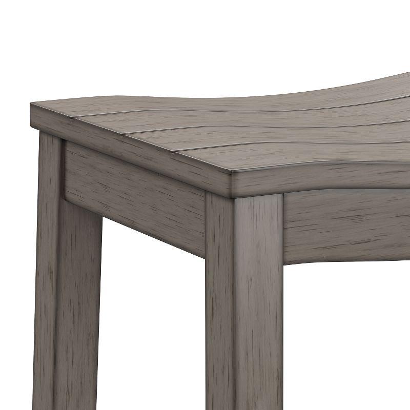 Fiddler Backless 30" NonSwivel Barstool Aged Gray: Coastal Charm, Wood Legs - Hillsdale Furniture