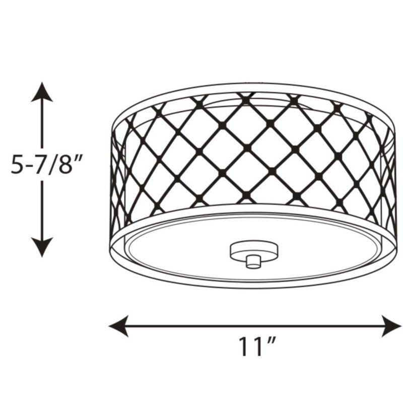 Progress Lighting Mingle 1-Light LED Flush Mount, Brushed Nickel, Etched Parchment Glass Shade