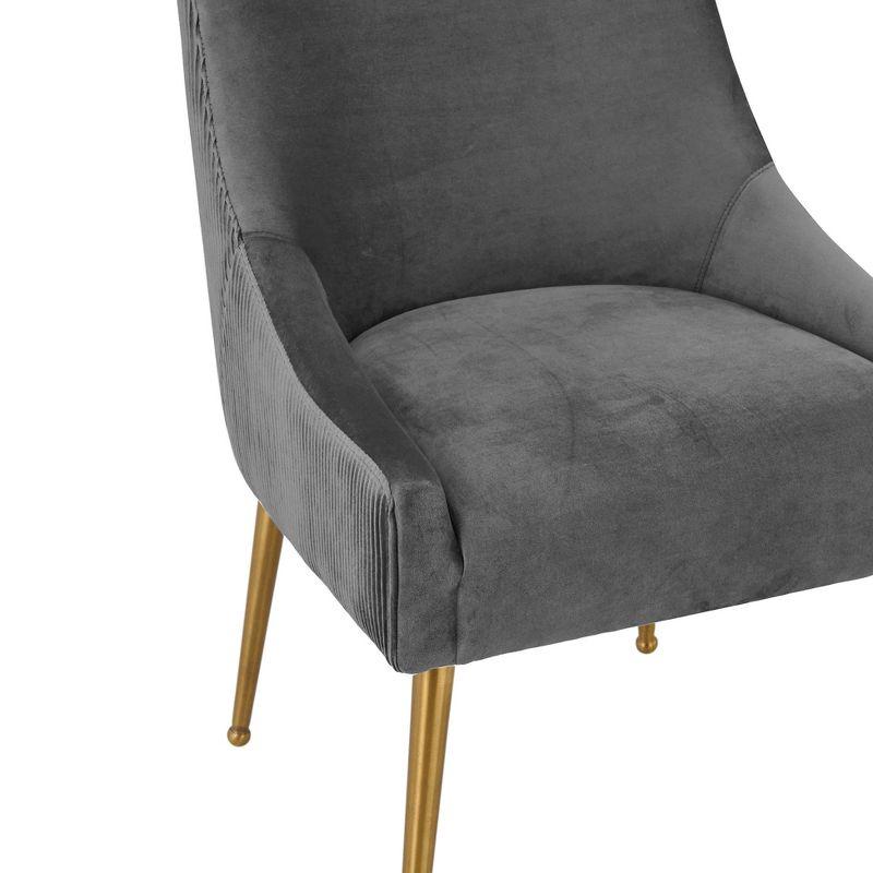 Beatrix Pleated Velvet Side Chair Blush 22"W x 25.2"D x 33.7"H