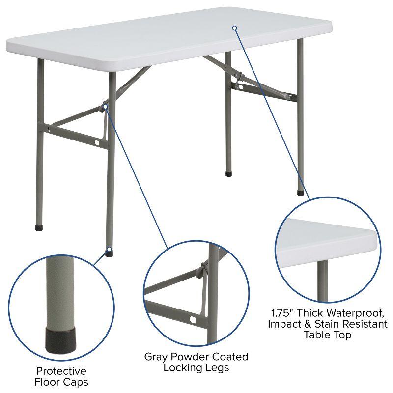 Flash Furniture Noah 4' Rectangular Plastic Event Folding Table