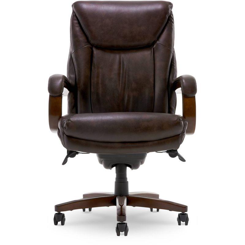 La-Z-Boy La-Z-Boy Edmonton Big & Tall Executive Office Chair, ComfortCore with Memory Foam Cushions, Real Wood Arms and Base, Waterfall Seat Edge, Bonded Leather