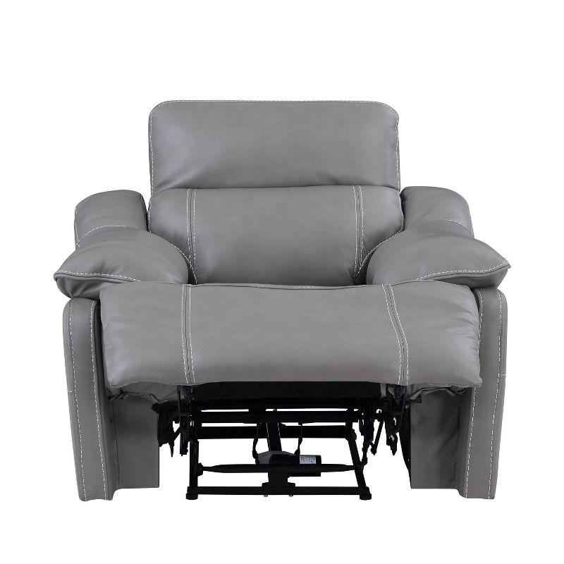 Alpine Leather Power Recliner Smoke - Steve Silver Co.