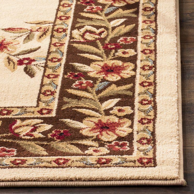 Lyndhurst LNH557 Power Loomed Area Rug - Ivory/Brown - 5'3"x7'6" - Safavieh