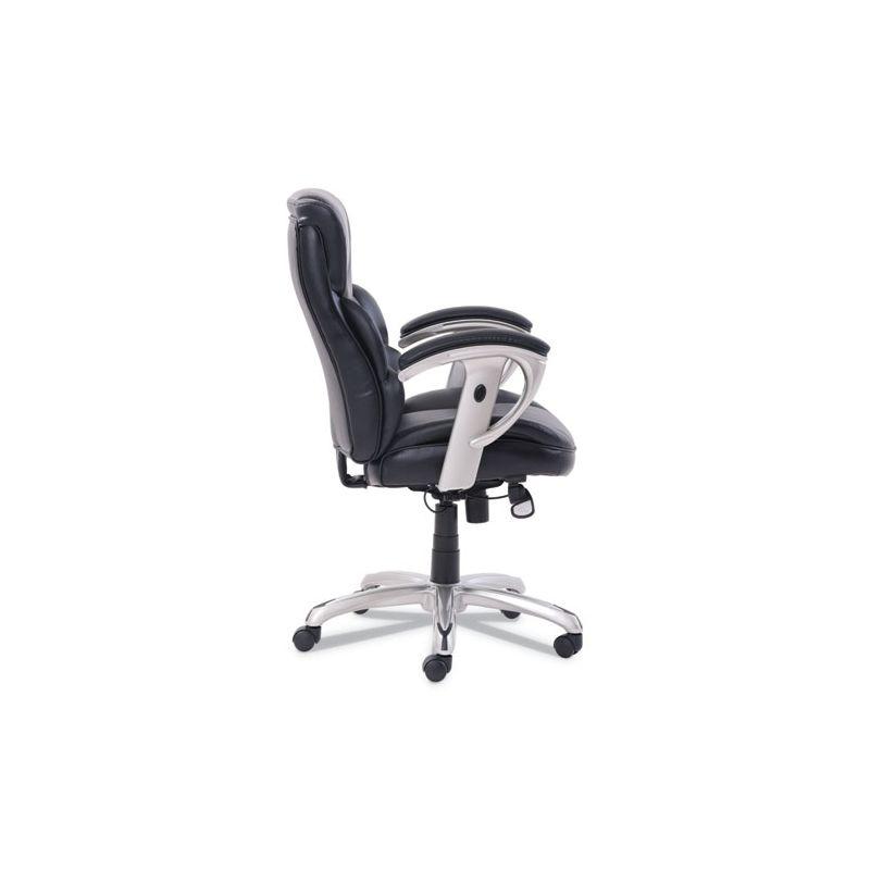 SertaPedic Emerson Task Chair, Supports Up to 300 lb, 18.75" to 21.75" Seat Height, Black Seat/Back, Silver Base