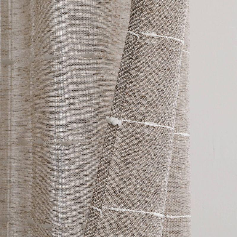 Farmhouse Textured Sheer Polyester Sheer Curtain Pair (Set of 2)