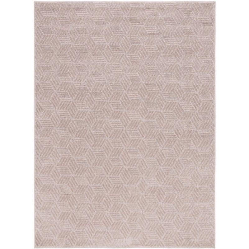 Beige 8' x 10' Non-slip Synthetic Area Rug