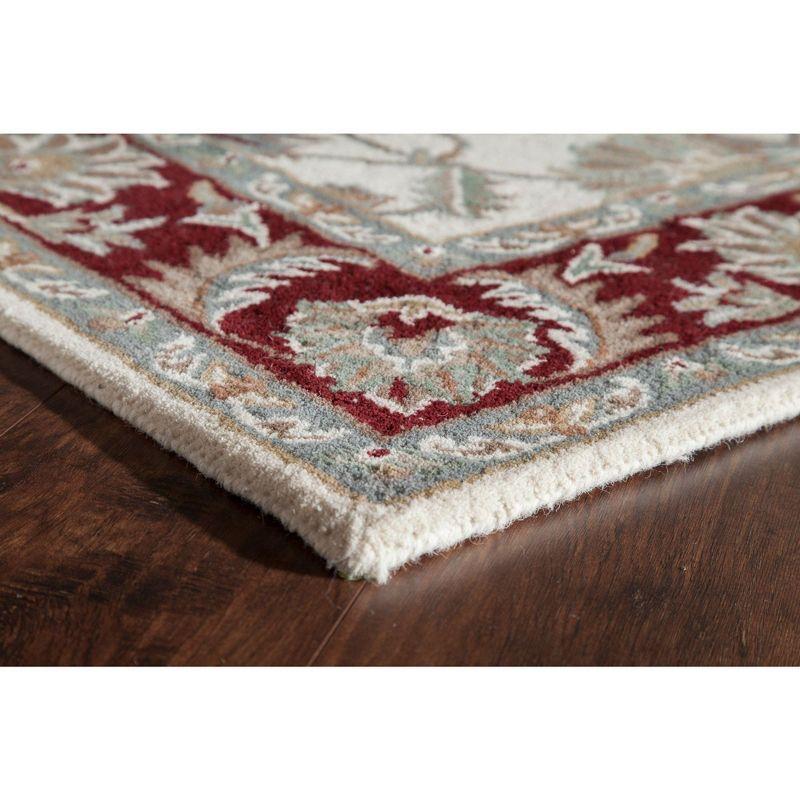 New Dynasty Oriental Ivory Burgundy Area Rug